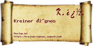 Kreiner Ágnes névjegykártya