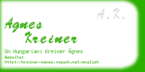 agnes kreiner business card